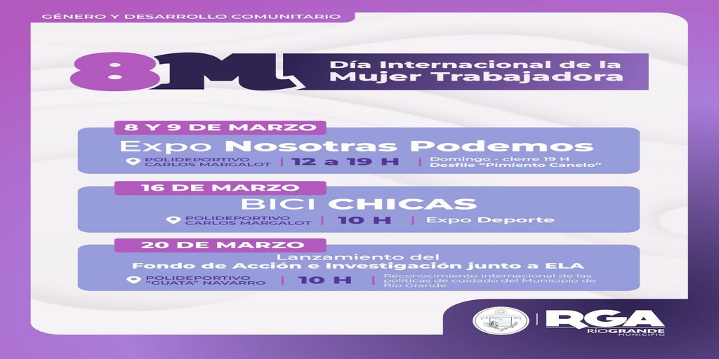 Agenda de actividades por el "Mes de la Mujer Trabajadora" - TDF News