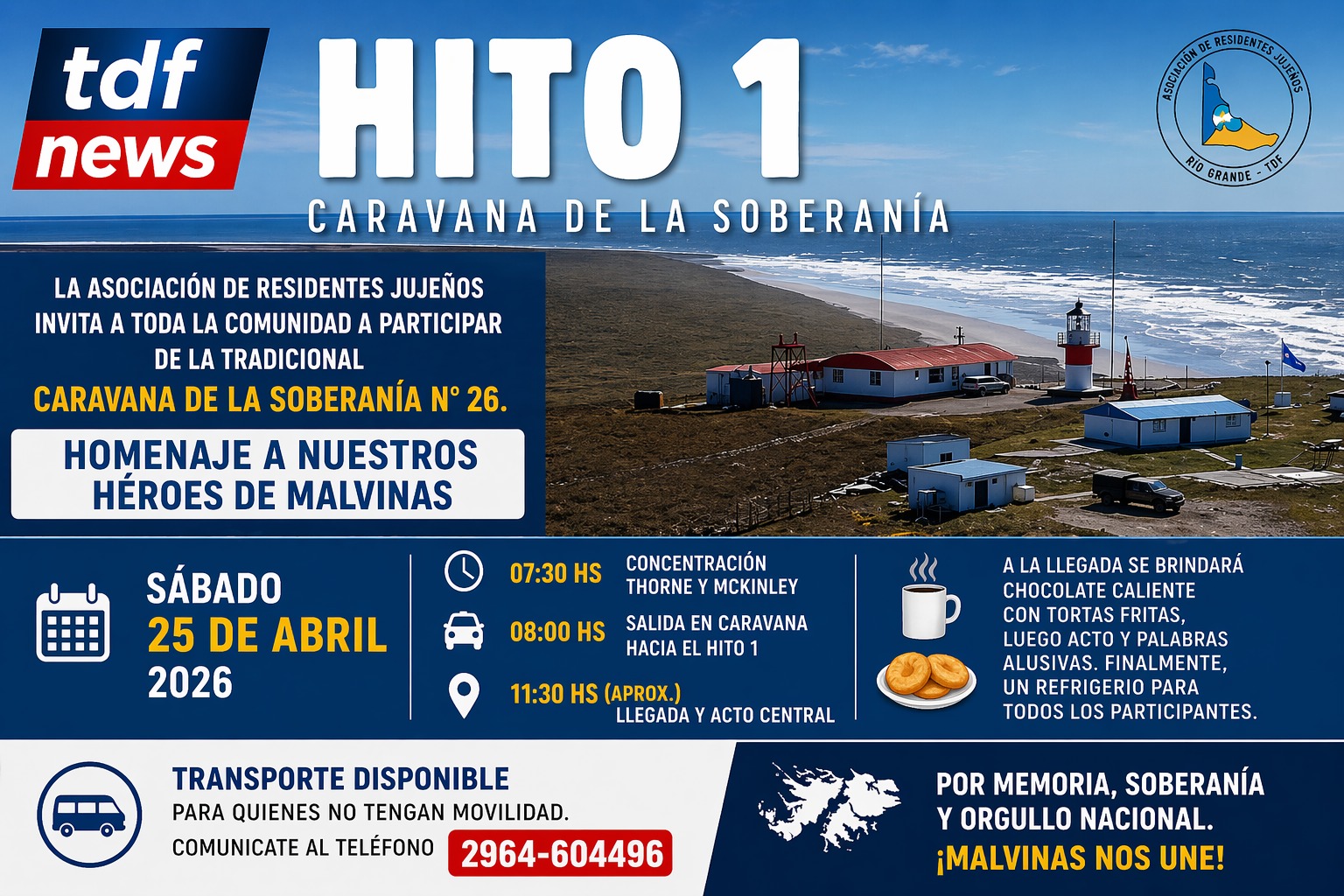 CARAVANA AL HITO 1: HOMENAJE A LOS HÉROES DE MALVINAS EN RÍO GRANDE