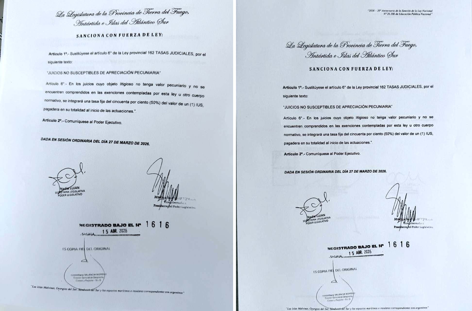 Actualizan los montos de tasas para procesos judiciales sin valor económico