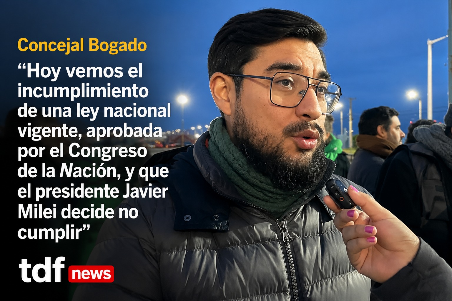 El concejal Jonathan Bogado acompañó la marcha universitaria y reclamó el cumplimiento de la Ley de Financiamiento Universitario
