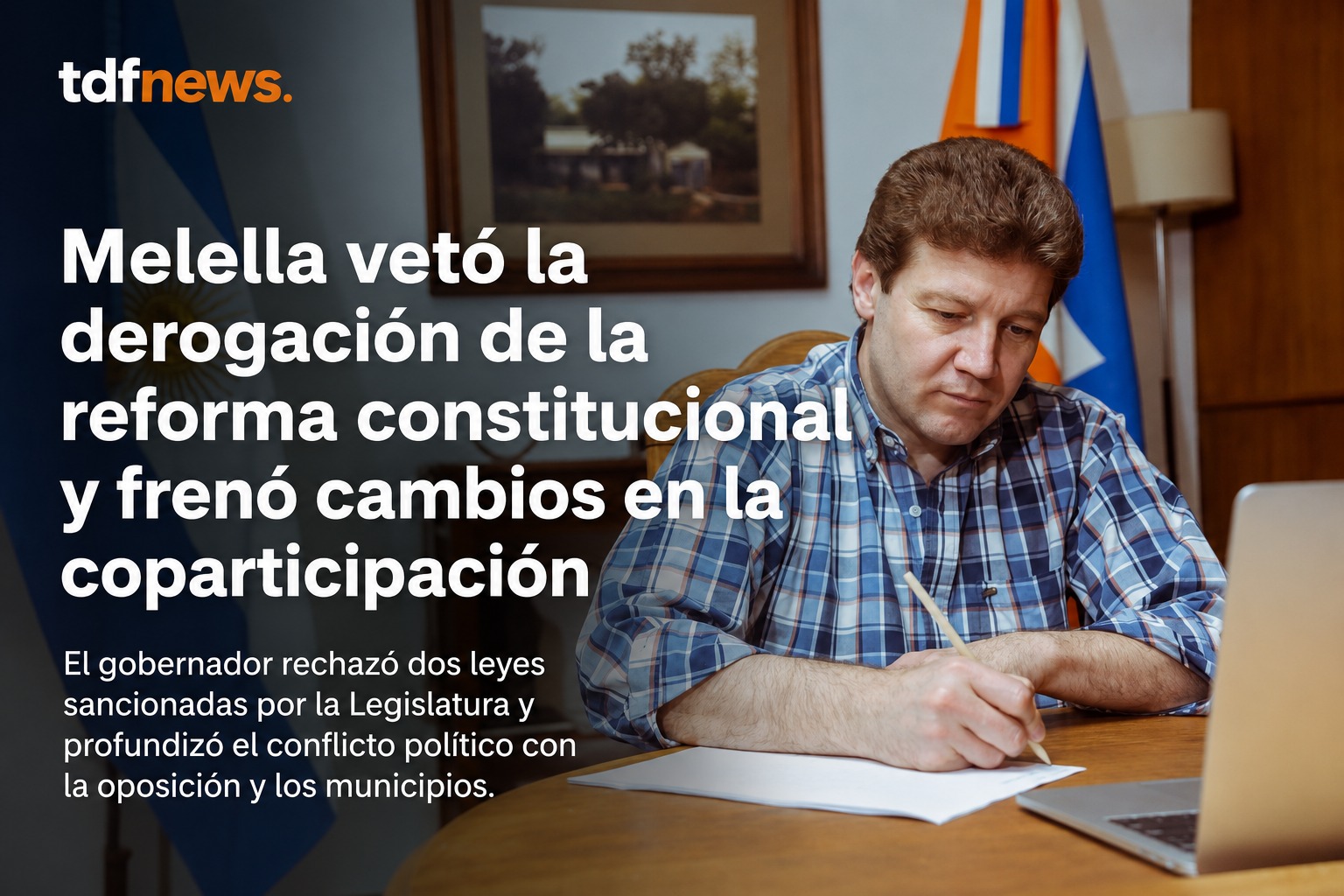 Melella vetó la derogación de la reforma constitucional y frenó cambios en la coparticipación
